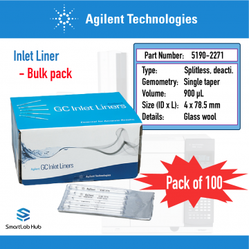 Agilent Inlet liner, splitless, single taper, glass wool, deactivated, 100/pk Agilent Inlet liner, splitless, single taper, glass wool, deactivated, 100/pk