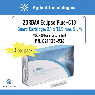 Agilent ZORBAX Eclipse Plus C18, 95Å, 2.1x12.5mm, 5µm, guard cartridge (ZGC), 4/pk Agilent ZORBAX Eclipse Plus C18, 95Å, 2.1x12.5mm, 5µm, guard cartridge (ZGC), 4/pk