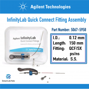 Agilent InfinityLab Quick Connect Fitting assembly with pre-fixed 0.12x150mm capillary Agilent InfinityLab Quick Connect Fitting assembly with pre-fixed 0.12x150mm capillary