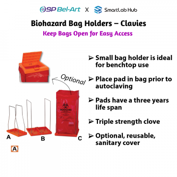 Bel-Art Biohazard Bag Holders - Clavies® Bel-Art Biohazard Bag Holders - Clavies®