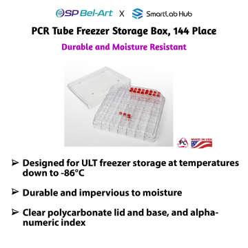 Bel-Art PCR Tube Freezer Storage Box, 144-place Bel-Art PCR Tube Freezer Storage Box, 144-place
